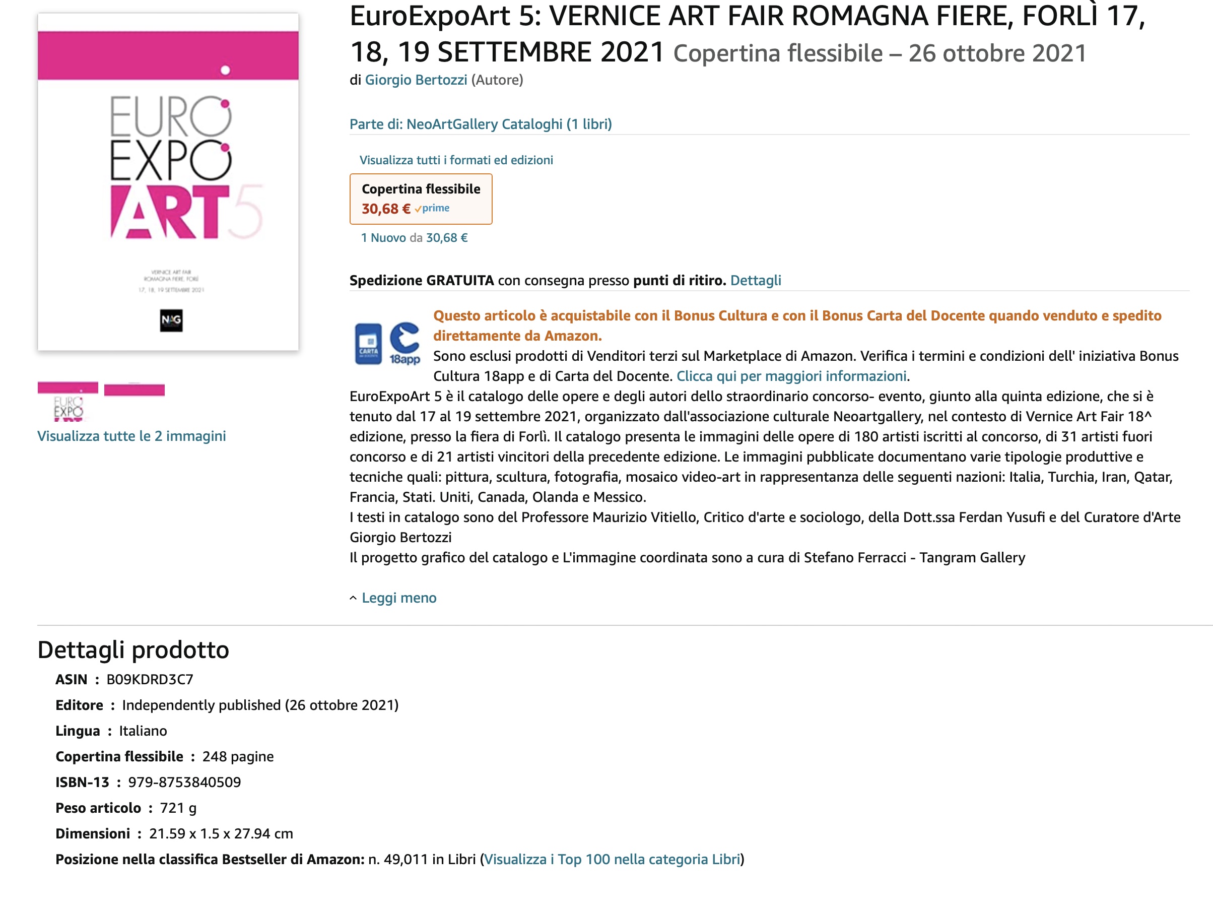 Giorgio Bertozzi Catalogo Euroexpoart Amazon